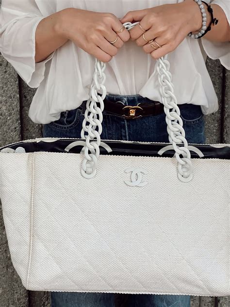 chanel straw beach bag